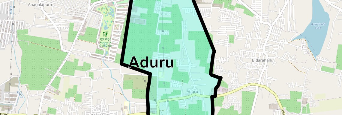 Location Map of Aduru, Bangalore