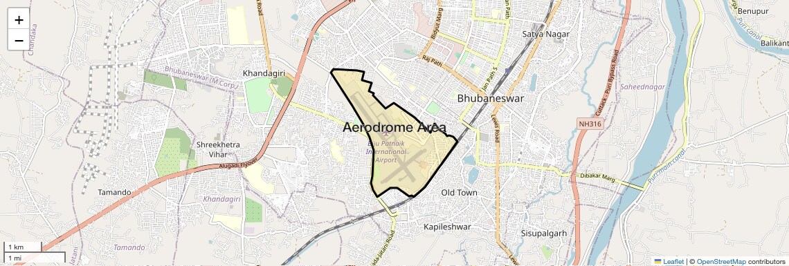 Location Map of Aerodrome Area, Bhubaneswar