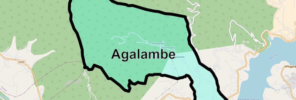 Location Map of Agalambe, Pune
