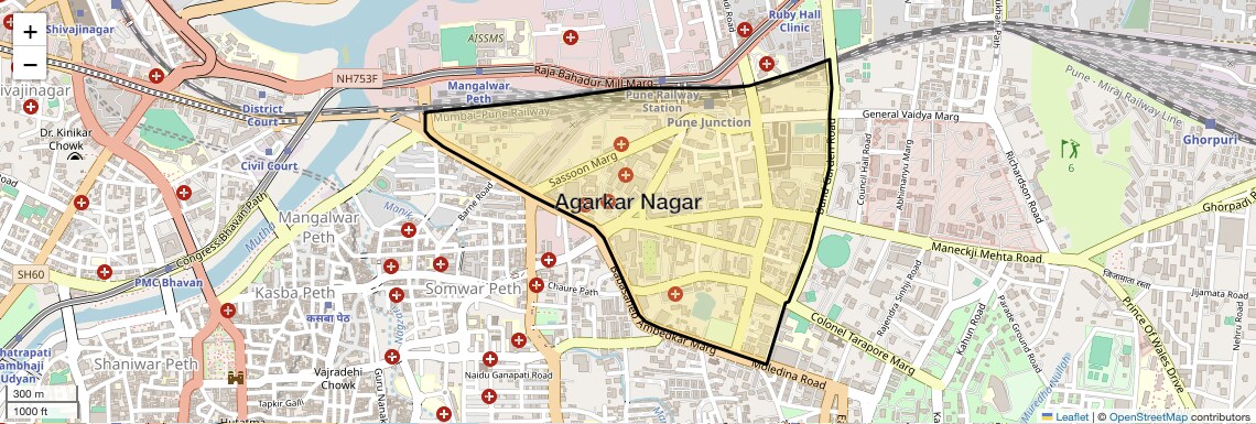 Location Map of Agarkar Nagar, Pune