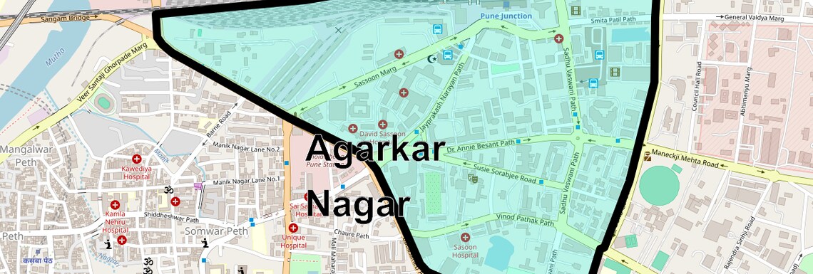 Location Map of Agarkar Nagar, Pune