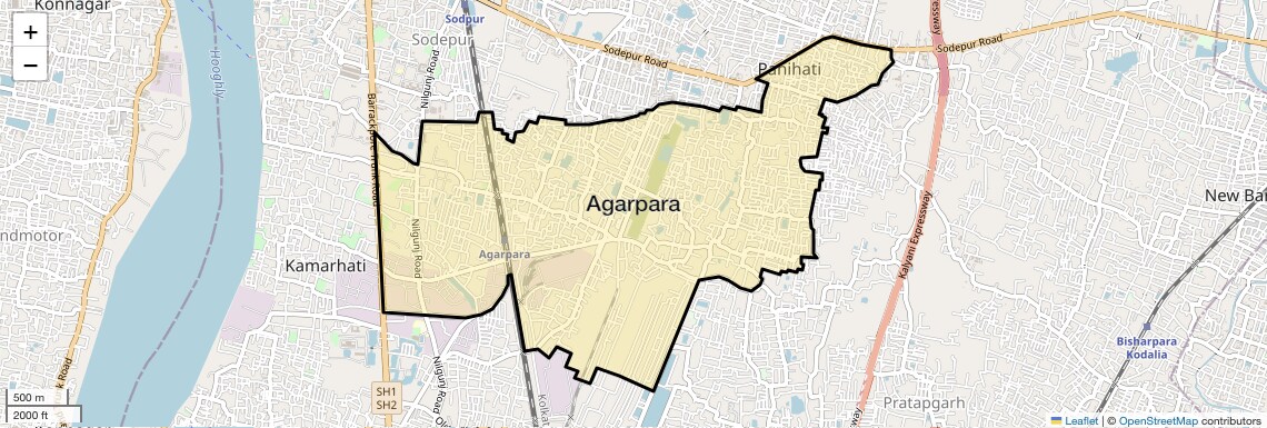Location Map of Agarpara, Kolkata