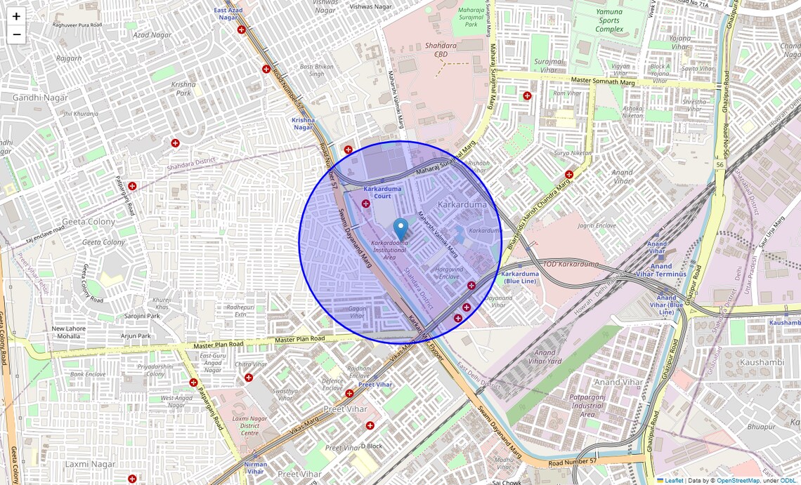 Location Map of Agcr Enclave, Delhi