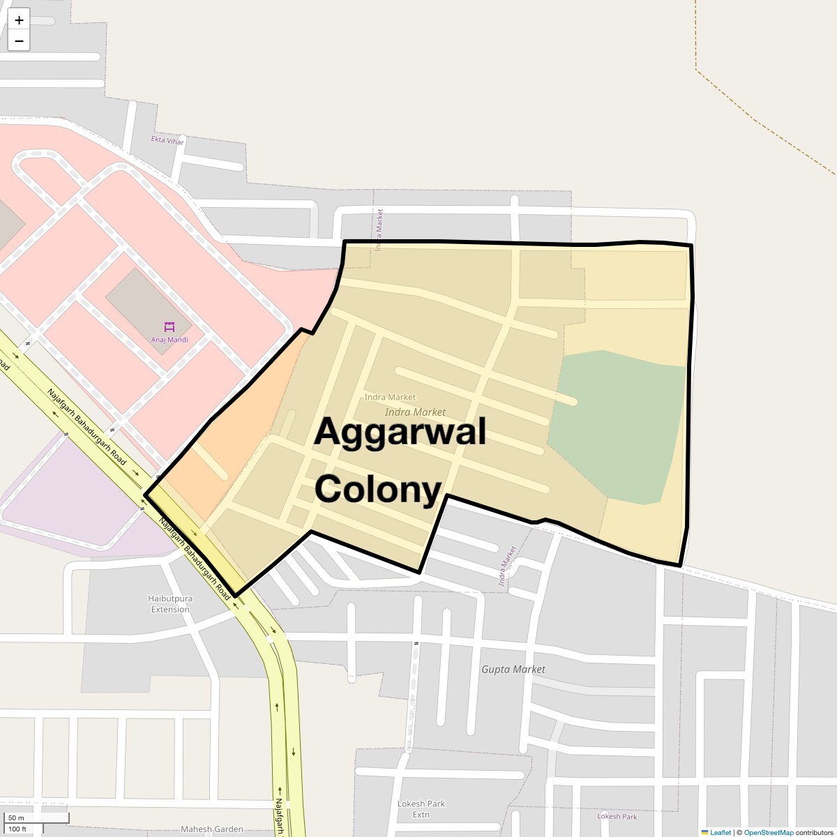 Location Map of Aggarwal Colony, Delhi