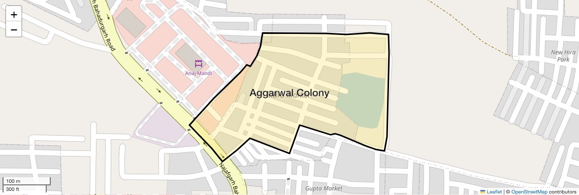 Location Map of Aggarwal Colony, Delhi