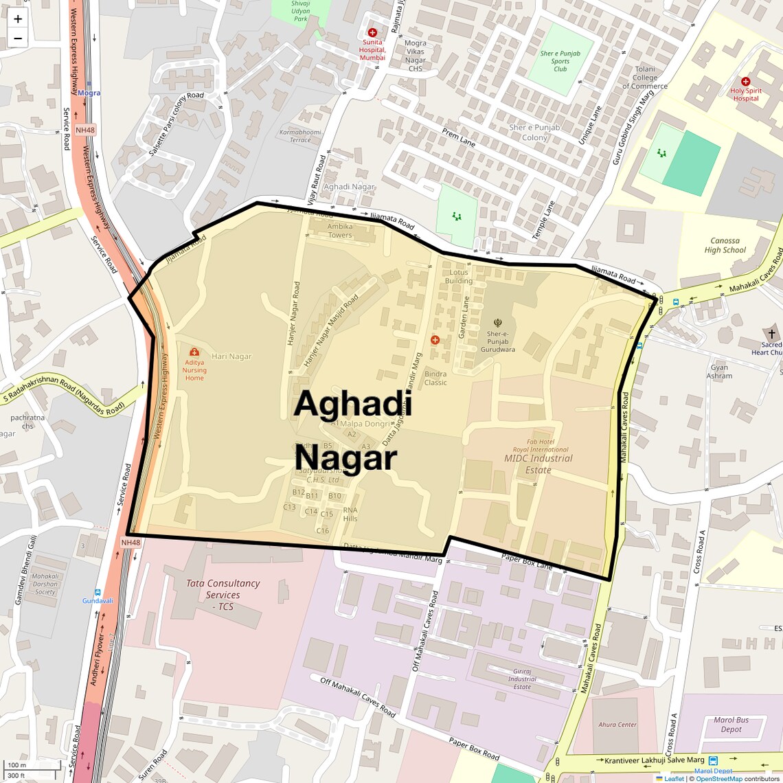 Location Map of Aghadi Nagar, Mumbai