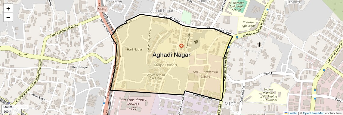 Location Map of Aghadi Nagar, Mumbai