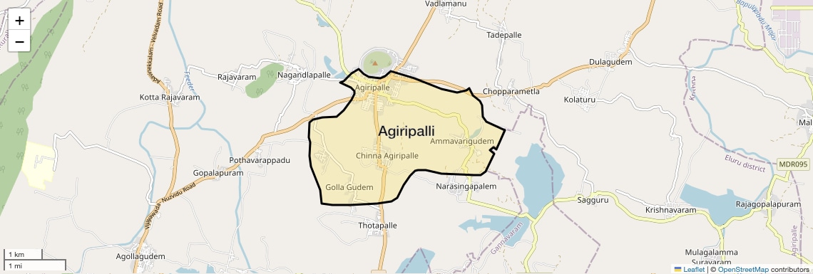 Location Map of Agiripalli, Vijayawada