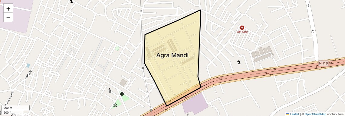 Location Map of Agra Mandi, Agra