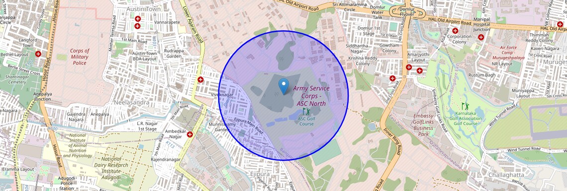 Location Map of Agram, Bangalore