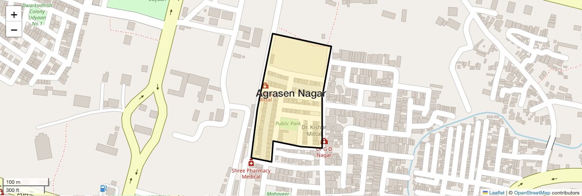 Location Map of Agrasen Nagar, Indore