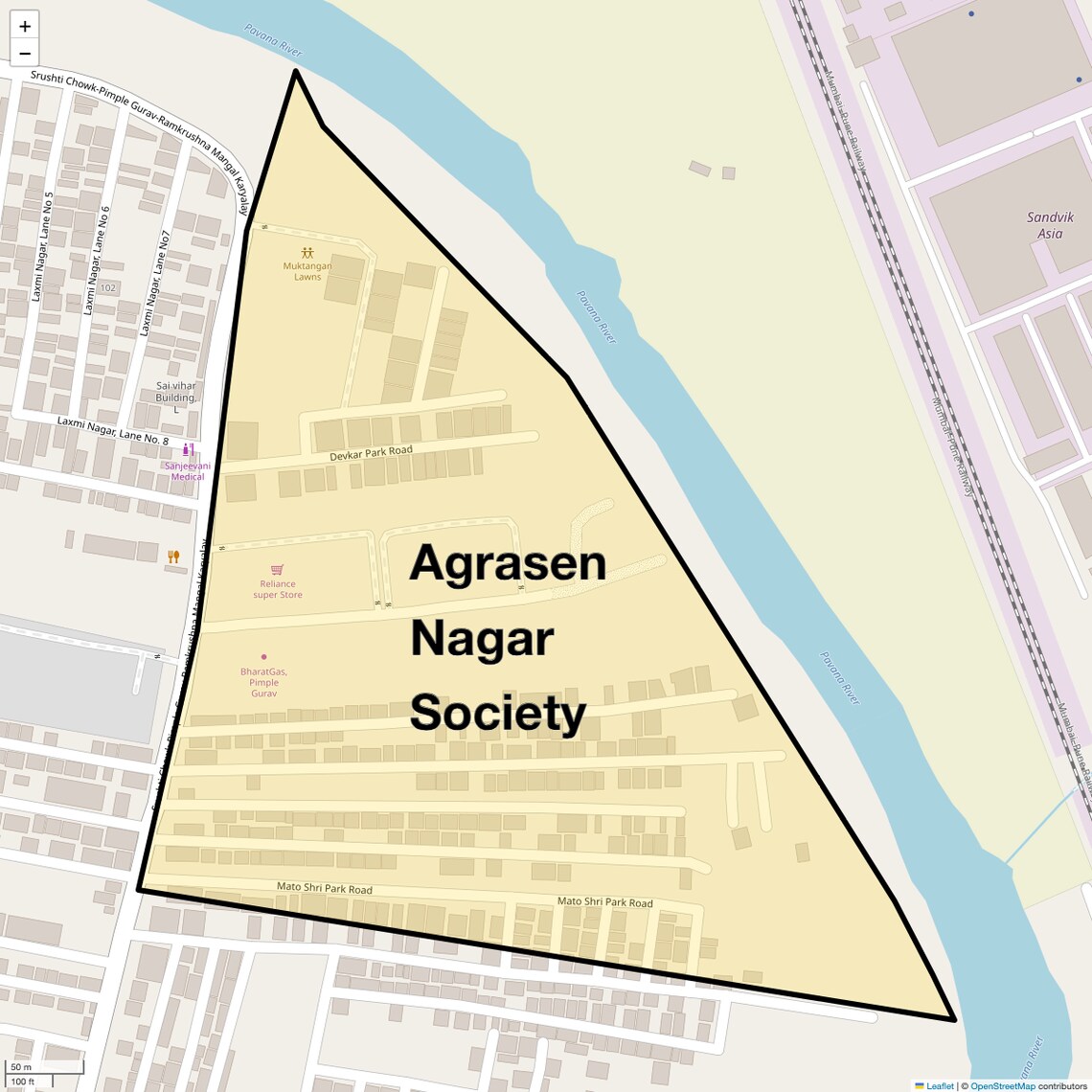 Location Map of Agrasen Nagar Society, Pune