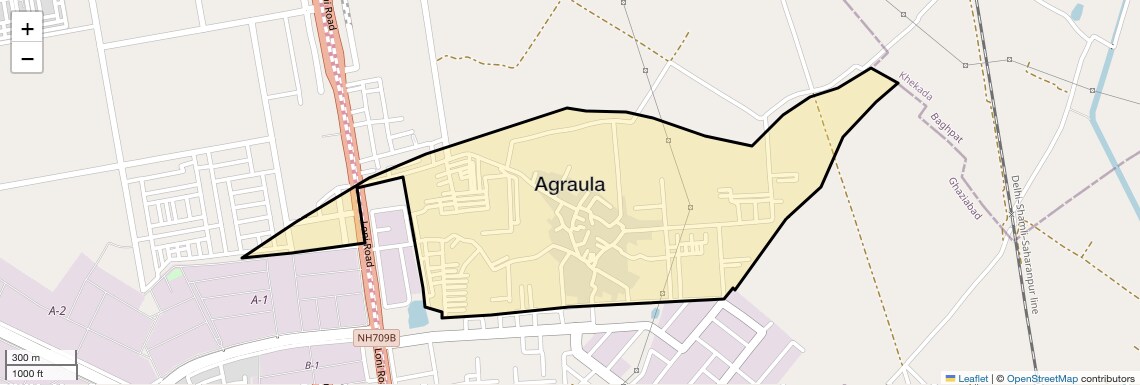 Location Map of Agraula, Ghaziabad