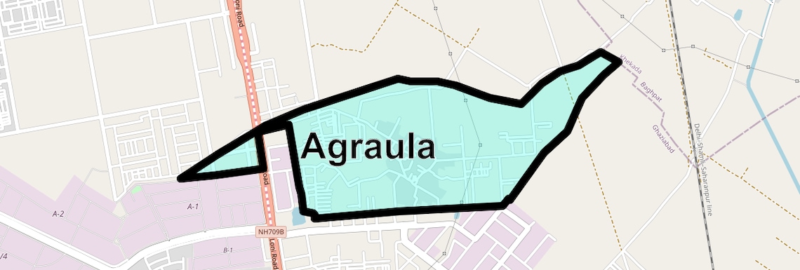Location Map of Agraula, Ghaziabad