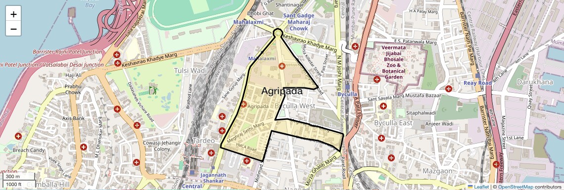 Location Map of Agripada, Mumbai