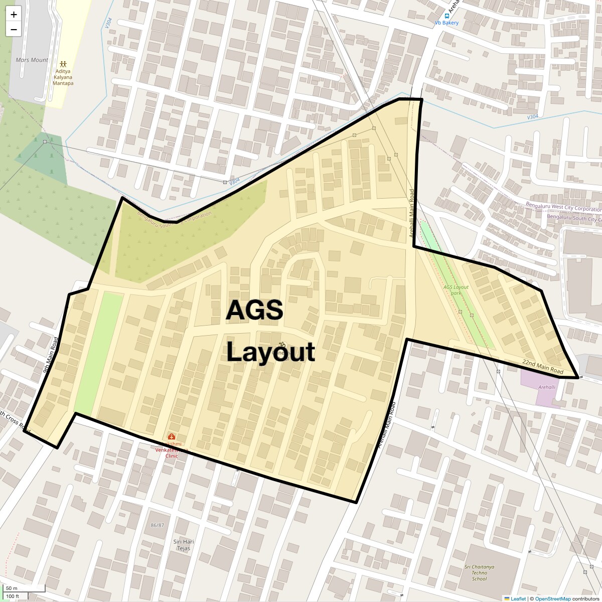 Check Time Travel of AGS Layout, Bangalore