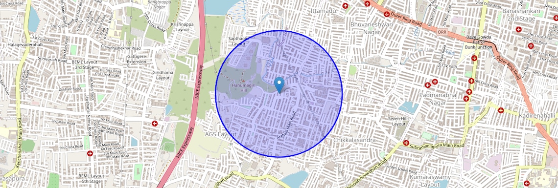 Location Map of AGS Layout, Bangalore