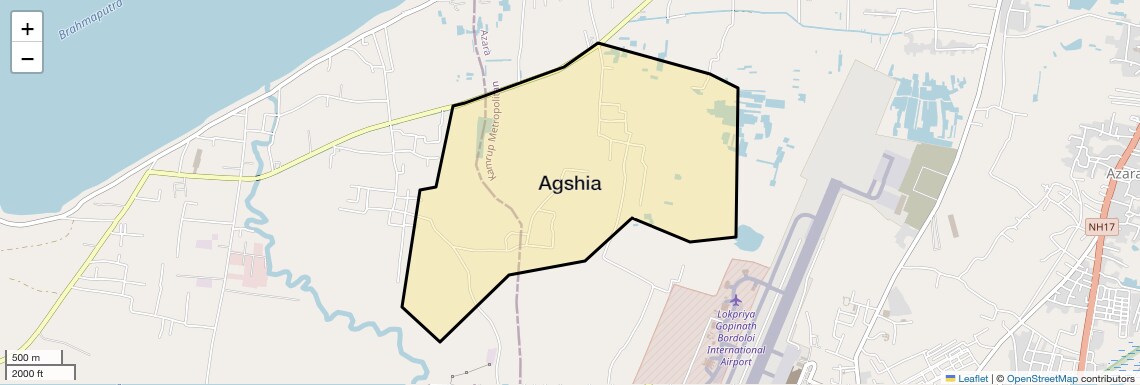 Location Map of Agshia, Guwahati