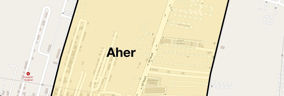 Location Map of Aher, Pune