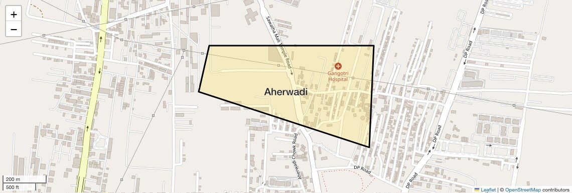 Location Map of Aherwadi, Pune