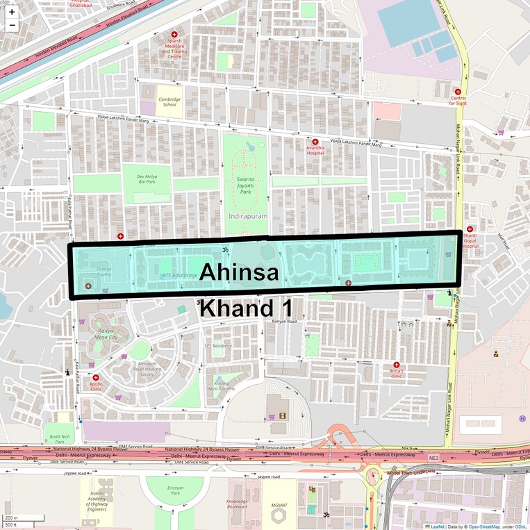 Location Map of Ahinsa Khand 1