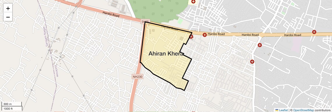 Location Map of Ahiran Khera, Lucknow