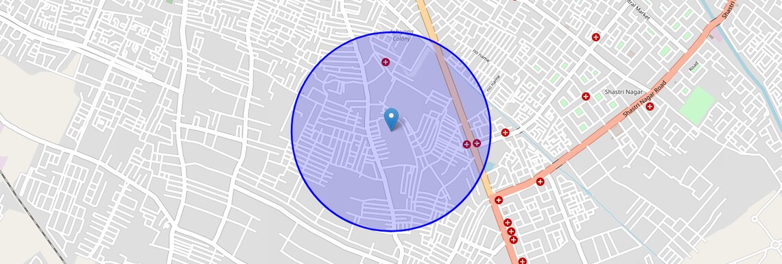 Location Map of Ahmad Nagar, Meerut