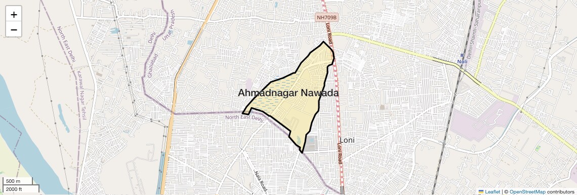 Location Map of Ahmadnagar Nawada, Ghaziabad