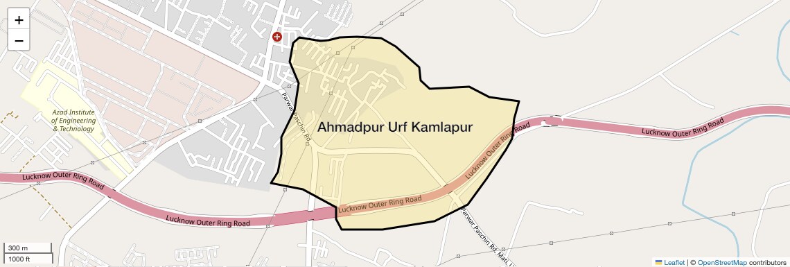 Location Map of Ahmadpur Urf Kamlapur, Lucknow