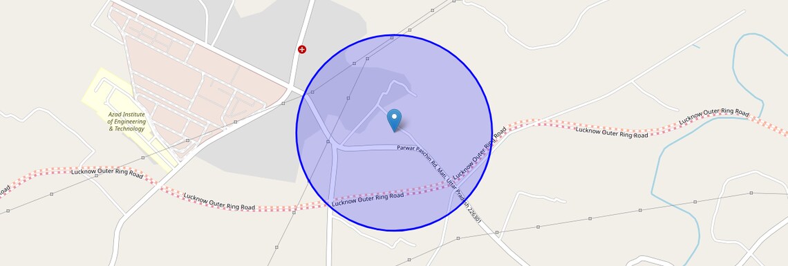 Location Map of Ahmadpur Urf Kamlapur, Lucknow