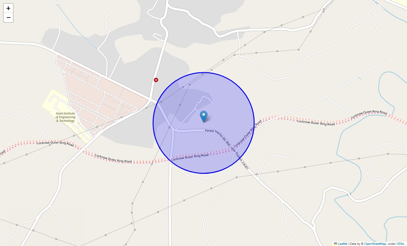 Location Map of Ahmadpur Urf Kamlapur, Lucknow