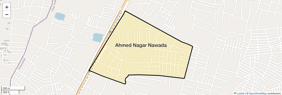 Location Map of Ahmed Nagar Nawada, Ghaziabad