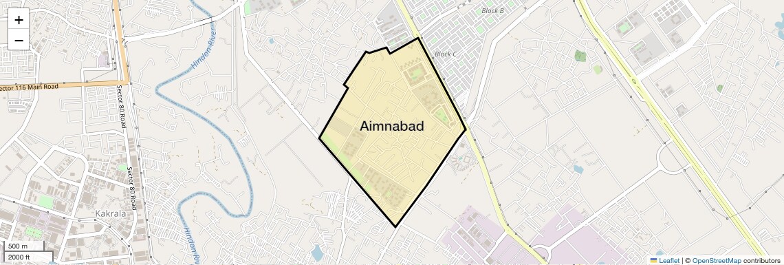 Location Map of Aimnabad, Greater Noida