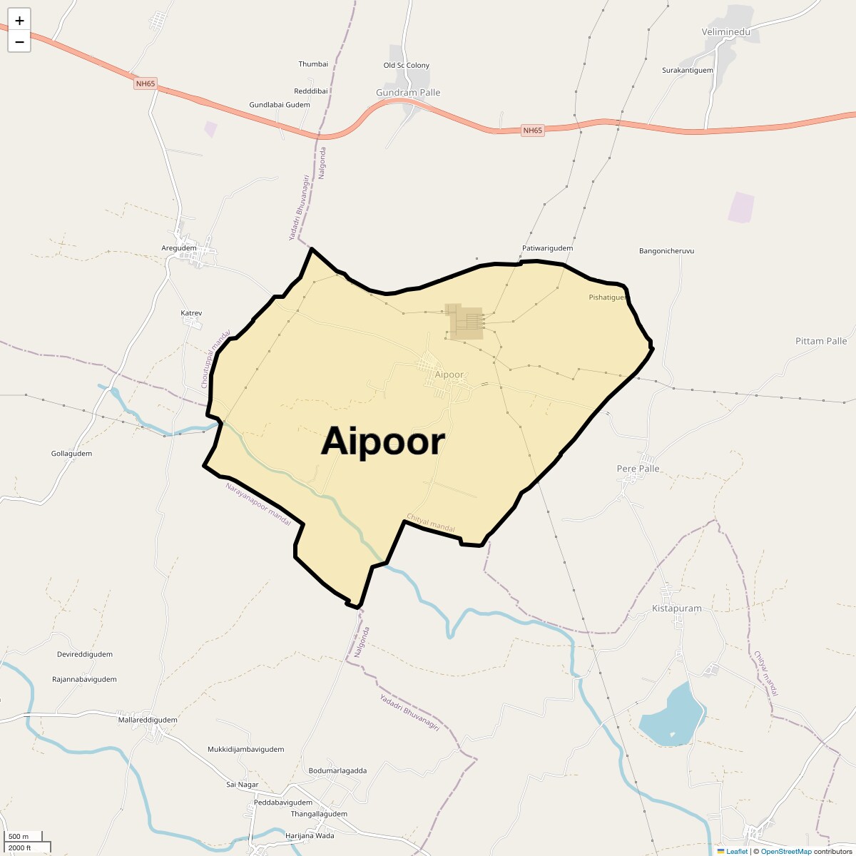 Location Map of Aipoor, Hyderabad