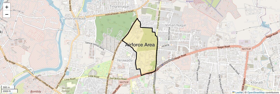 Location Map of Airforce Area, Pune
