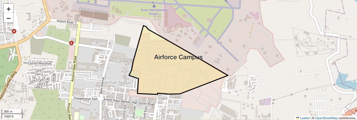 Location Map of Airforce Campus, Pune
