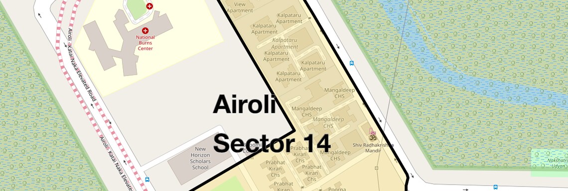 Location Map of Airoli Sector 14, Navi Mumbai