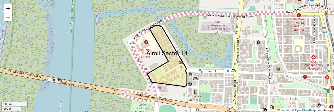 Location Map of Airoli Sector 14, Navi Mumbai
