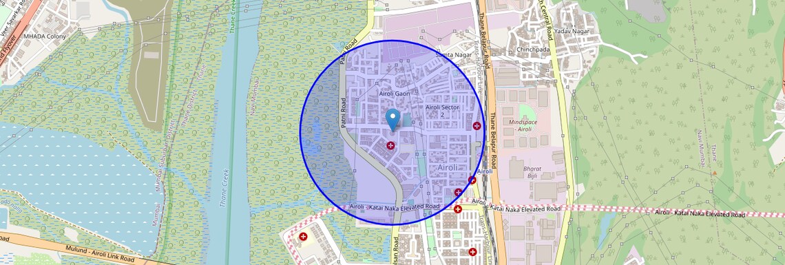 Location Map of Airoli Sector 19, Navi Mumbai