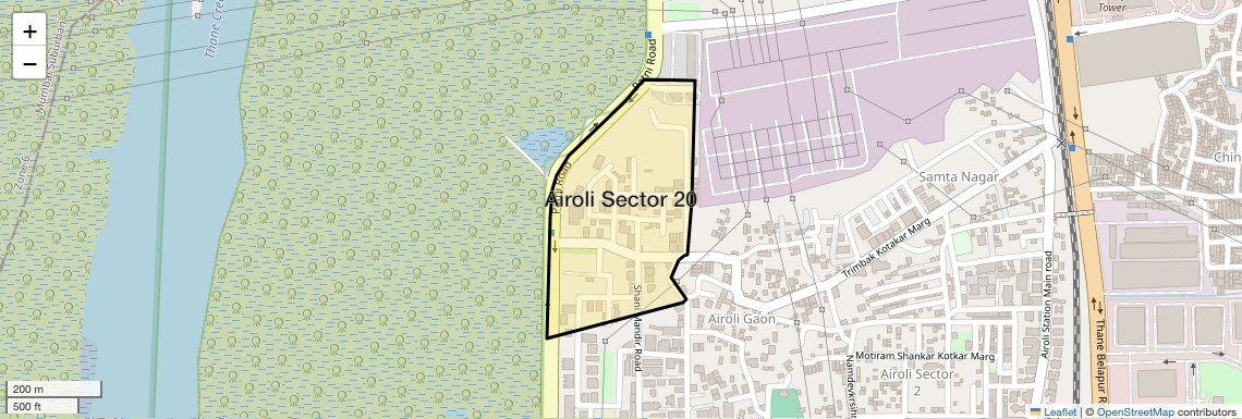 Location Map of Airoli Sector 20, Navi Mumbai