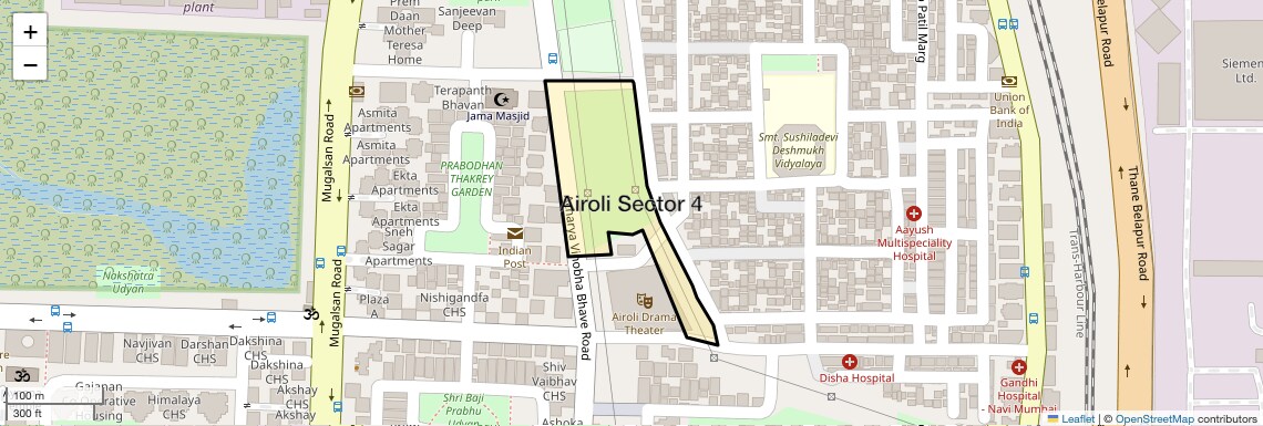 Location Map of Airoli Sector 4, Navi Mumbai