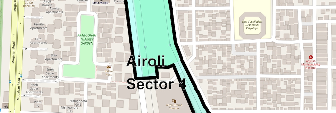 Location Map of Airoli Sector 4, Navi Mumbai