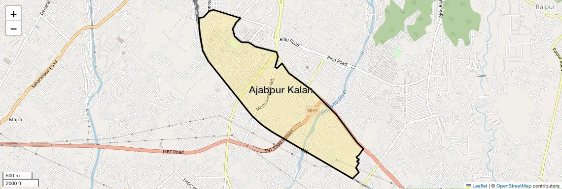 Location Map of Ajabpur Kalan, Dehradun
