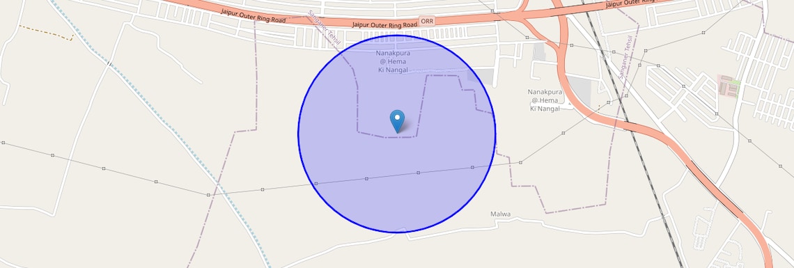 Location Map of Ajairajpura, Jaipur