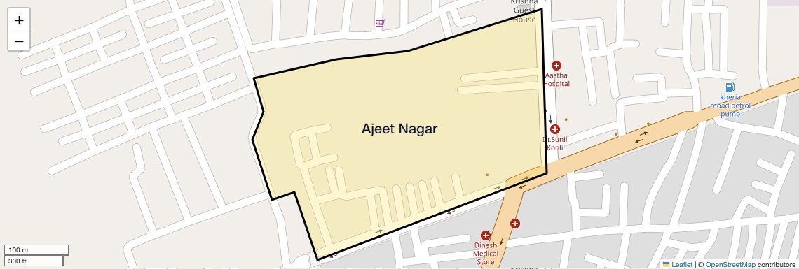 Location Map of Ajeet Nagar, Agra