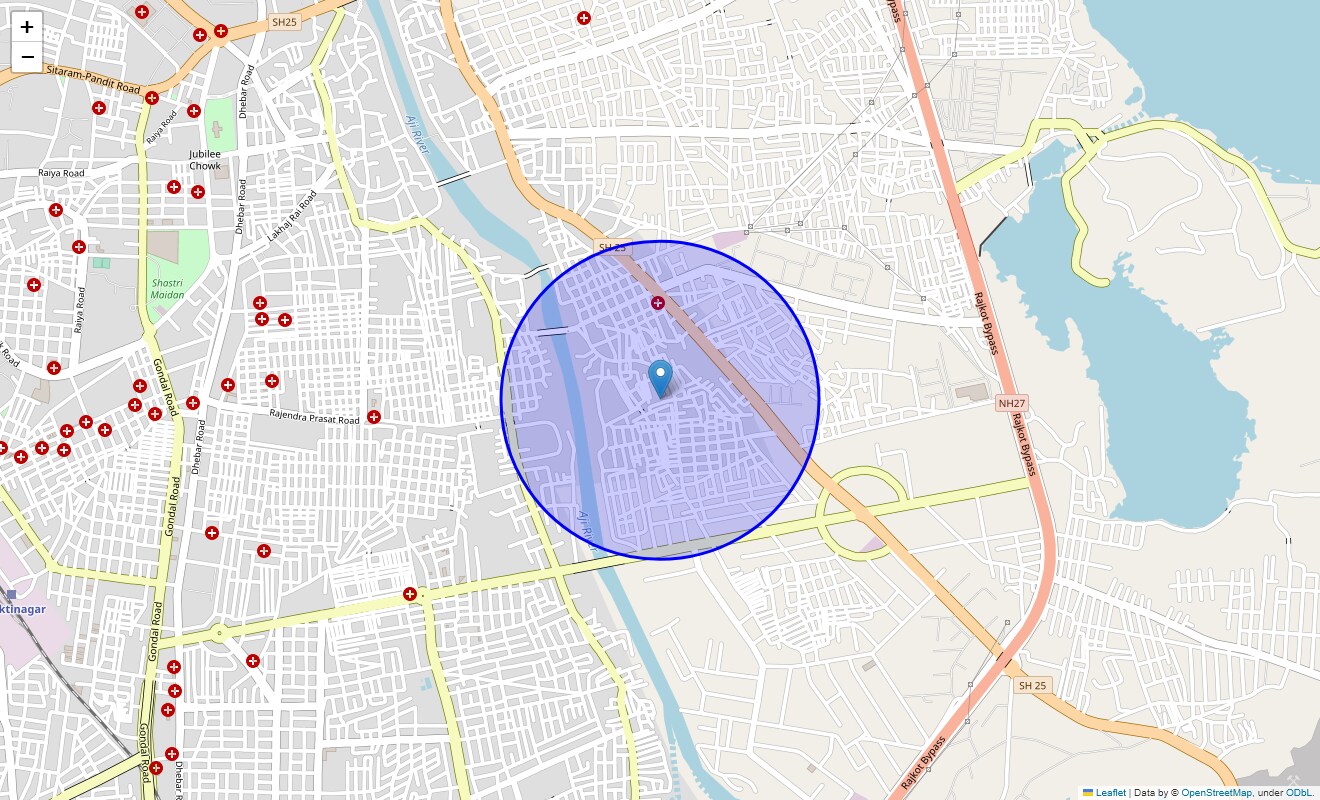 Location Map of Aji Industrial Estate, Rajkot