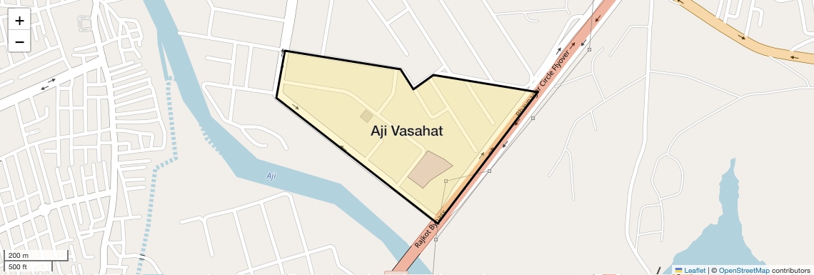 Location Map of Aji Vasahat, Rajkot