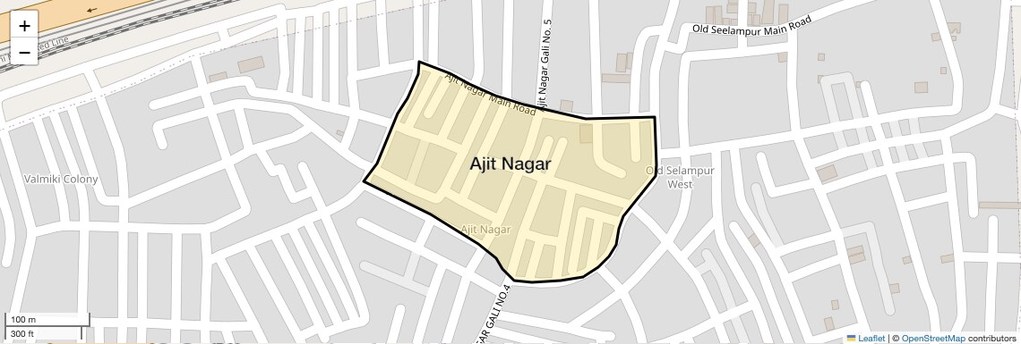 Location Map of Ajit Nagar, Delhi