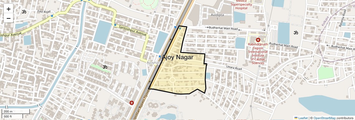 Location Map of Ajoy Nagar, Kolkata