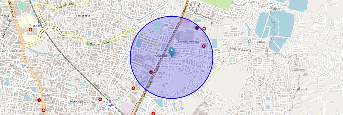 Location Map of Ajoy Nagar, Kolkata